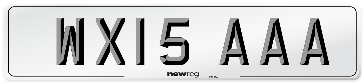 WX15 AAA Number Plate from New Reg